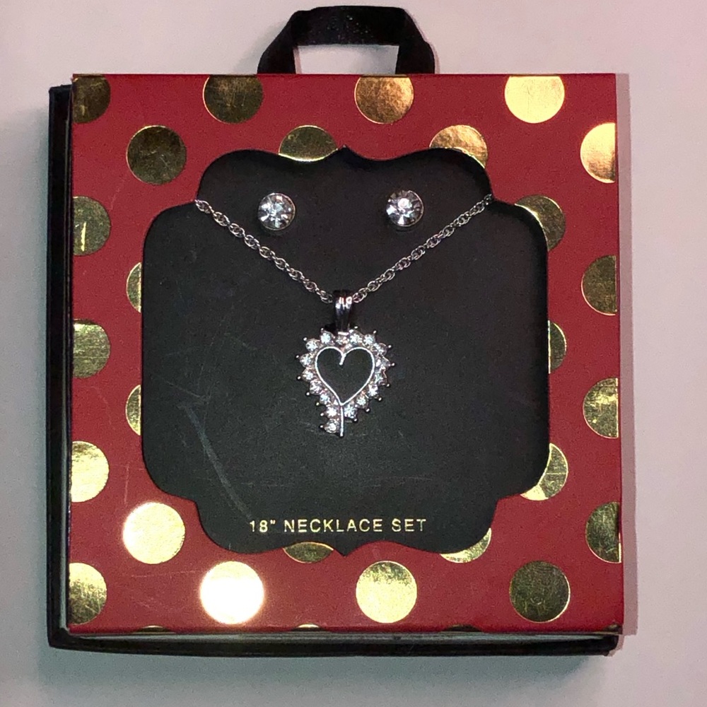Faux Diamond earring and necklace set